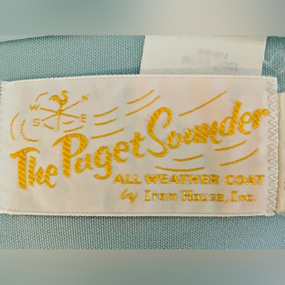 Vintage Light Blue Trench Coat Size 7/8 Grandma Rare Mid-Length The Puget Sound - Picture 8 of 13